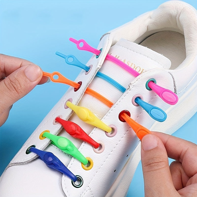 24 Pcs Silicone No-Tie Shoelaces for Sneakers, Lightweight, Easy Install