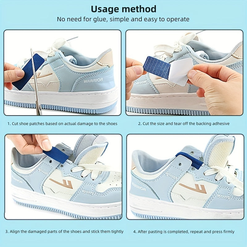 6-Pack Suede Shoe Repair Patches for Sneakers, Hole and Heel Repair