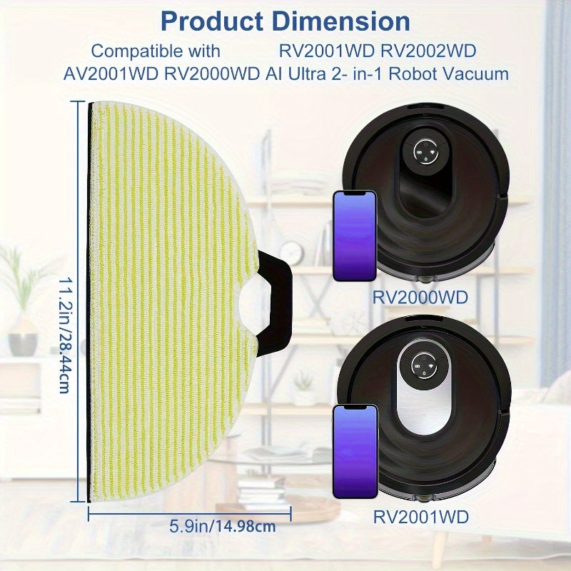 4 Pack Microfiber Mop Cloths for Robotic Vacuum Floor Attachments