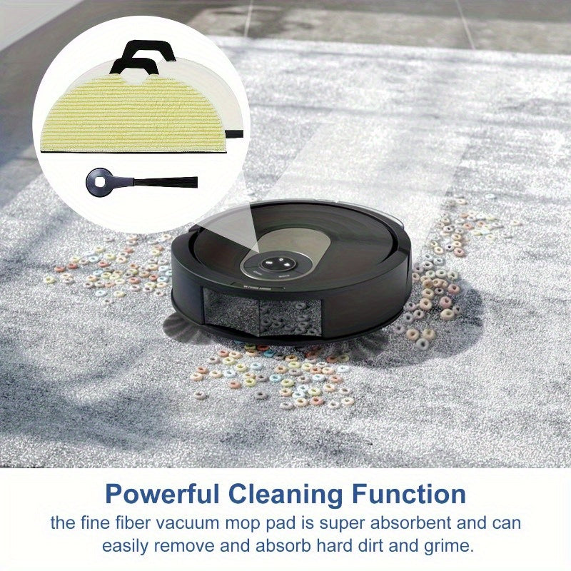4 Pack Microfiber Mop Cloths for Robotic Vacuum Floor Attachments