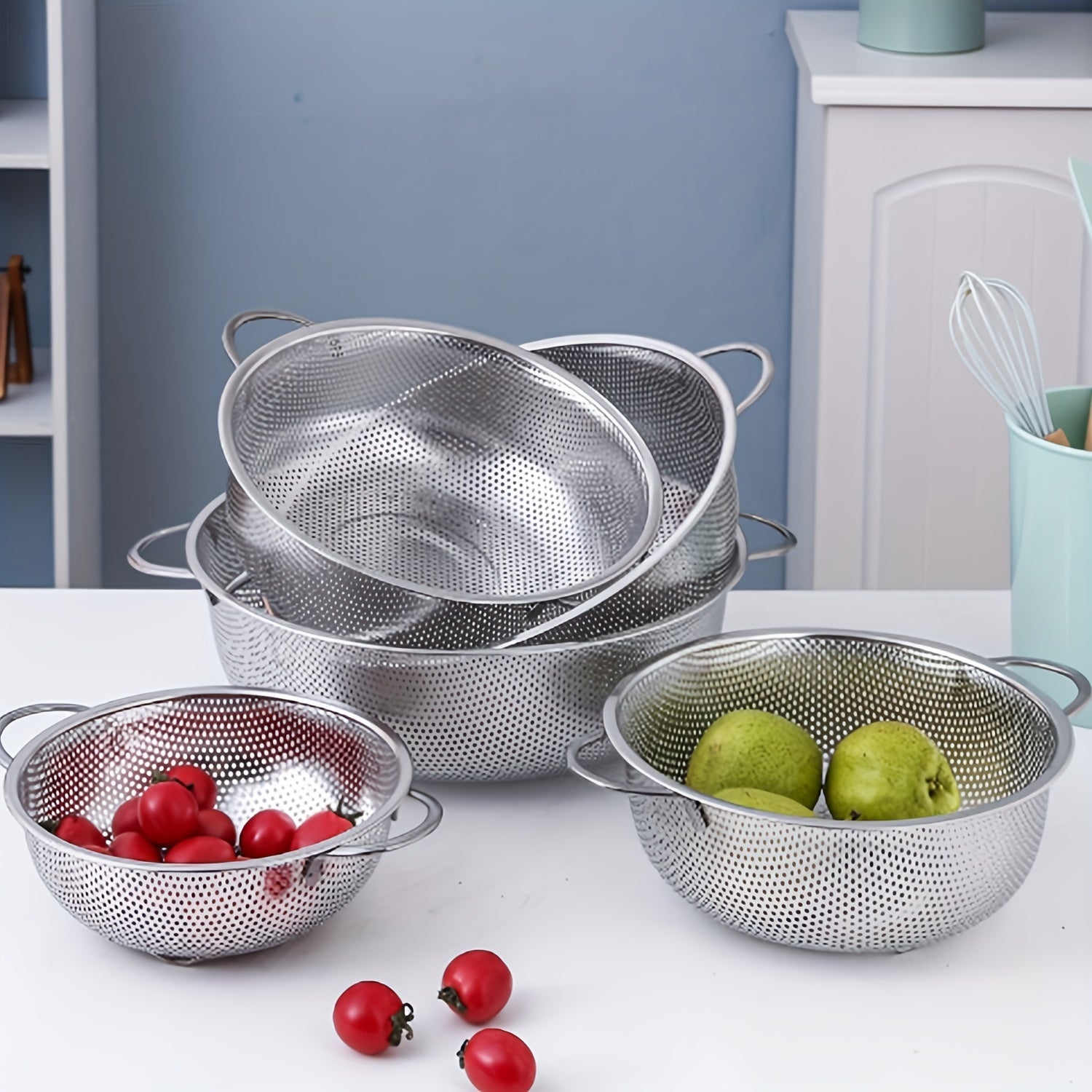 Stainless Steel Kitchen Strainer Fine Mesh Dishwasher Safe for Fruits Vegetables