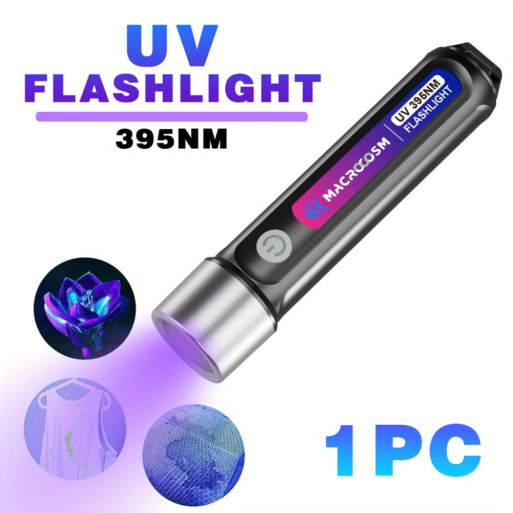 UV LED Flashlight for Inspection and Detection USB Rechargeable Lithium Battery