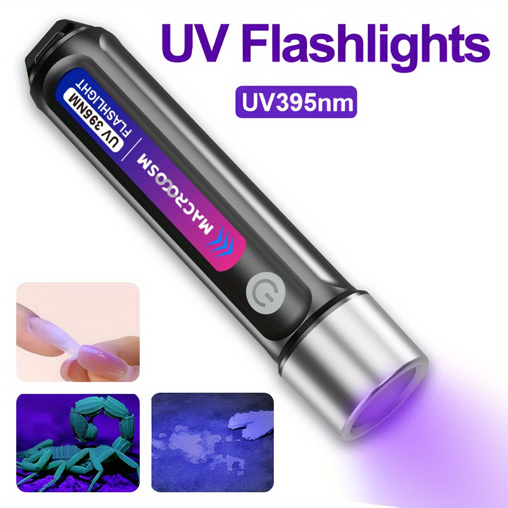 UV LED Flashlight for Inspection and Detection USB Rechargeable Lithium Battery
