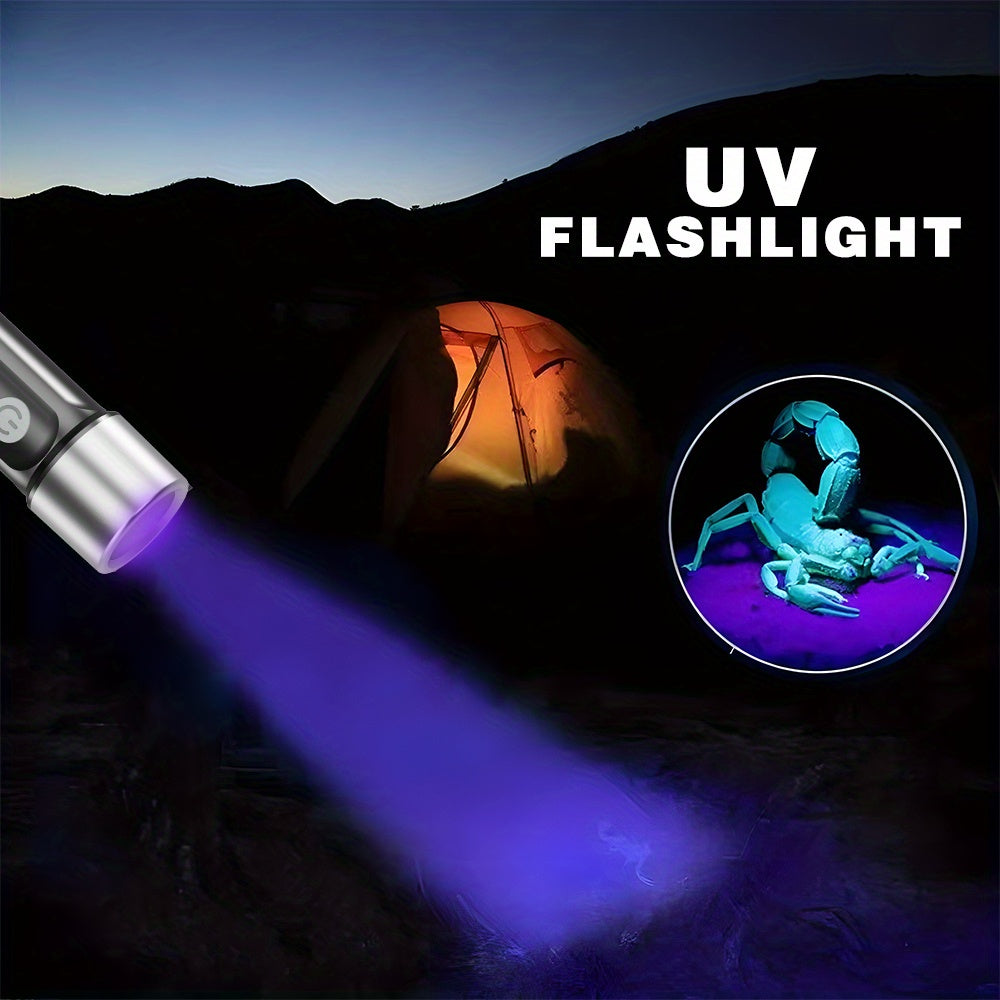 UV LED Flashlight for Inspection and Detection USB Rechargeable Lithium Battery