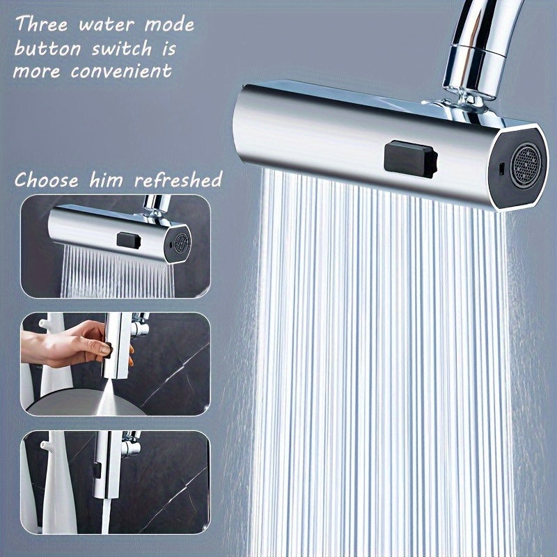 Universal Multi-Function Faucet Adapter for Bathroom and Kitchen Sink with Splash-Proof Spray