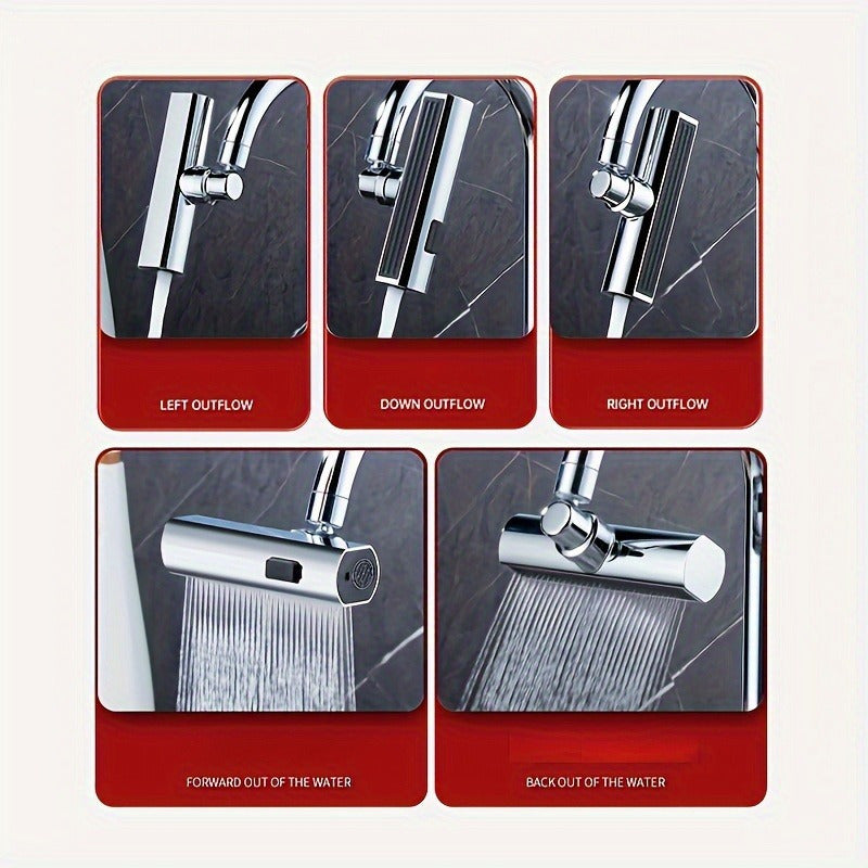 Universal Multi-Function Faucet Adapter for Bathroom and Kitchen Sink with Splash-Proof Spray