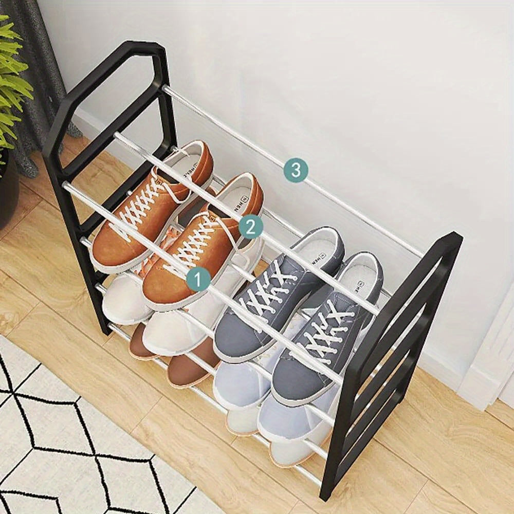 4-Tier Plastic Shoe Rack Floor Mount Storage for Home Dorm Rooms