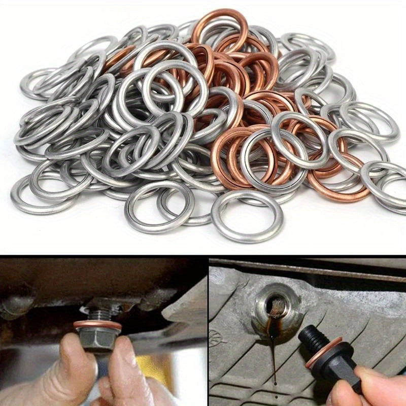Junta de drenaje de aceite de coche, accesorios de reemplazo de tapón de aluminio y cobre