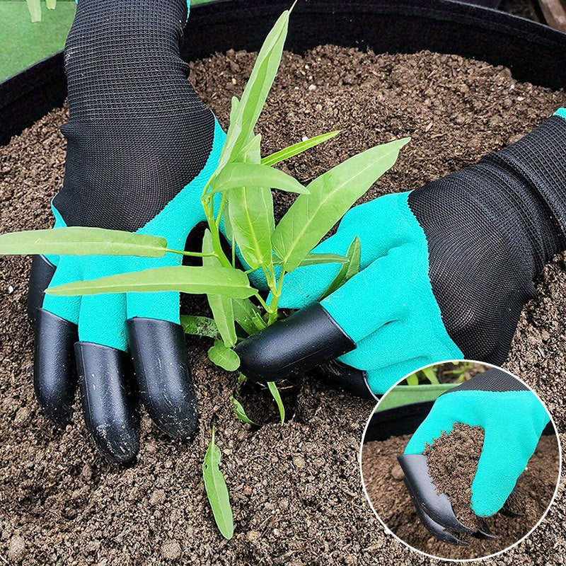 Guantes de jardinería con garras, resistentes a perforaciones, de látex, lavado a mano para cavar y plantar