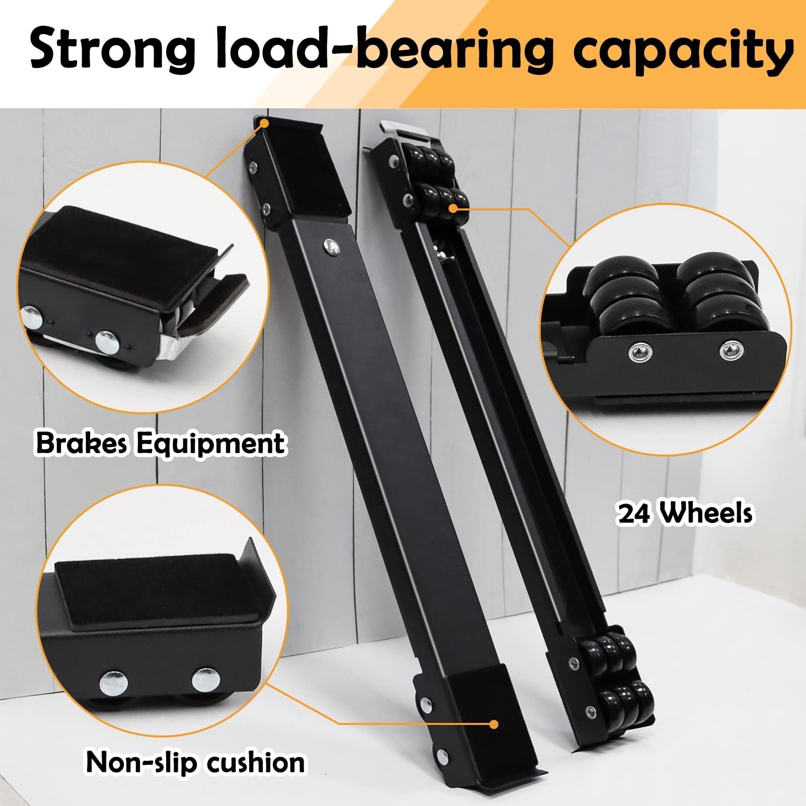 Heavy-Duty Metal Moving Wheels for Refrigerators and Washers Adjustable Length