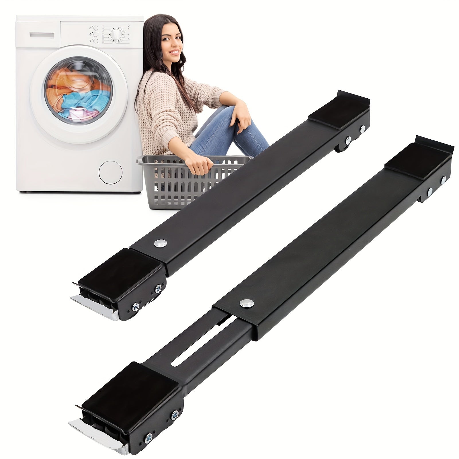 Heavy-Duty Metal Moving Wheels for Refrigerators and Washers Adjustable Length