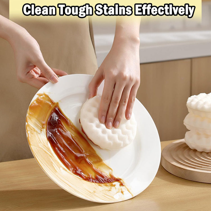 Scratch-Free Kitchen Sponge Brush with Honeycomb Design for Dishwashing and Cleaning