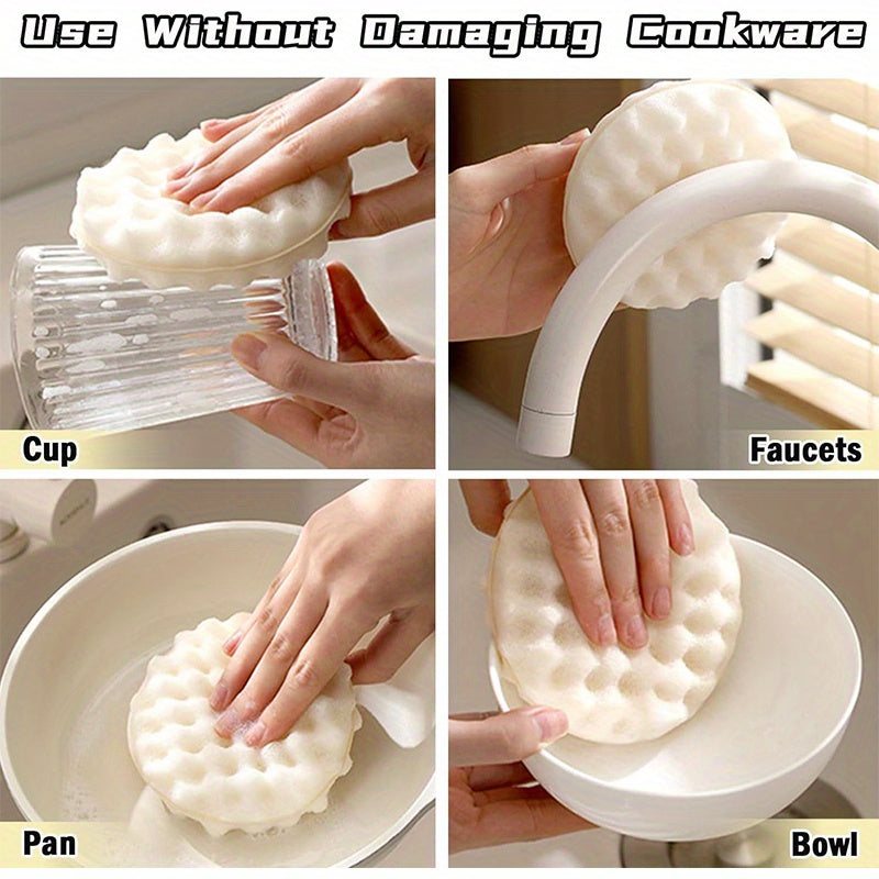 Scratch-Free Kitchen Sponge Brush with Honeycomb Design for Dishwashing and Cleaning