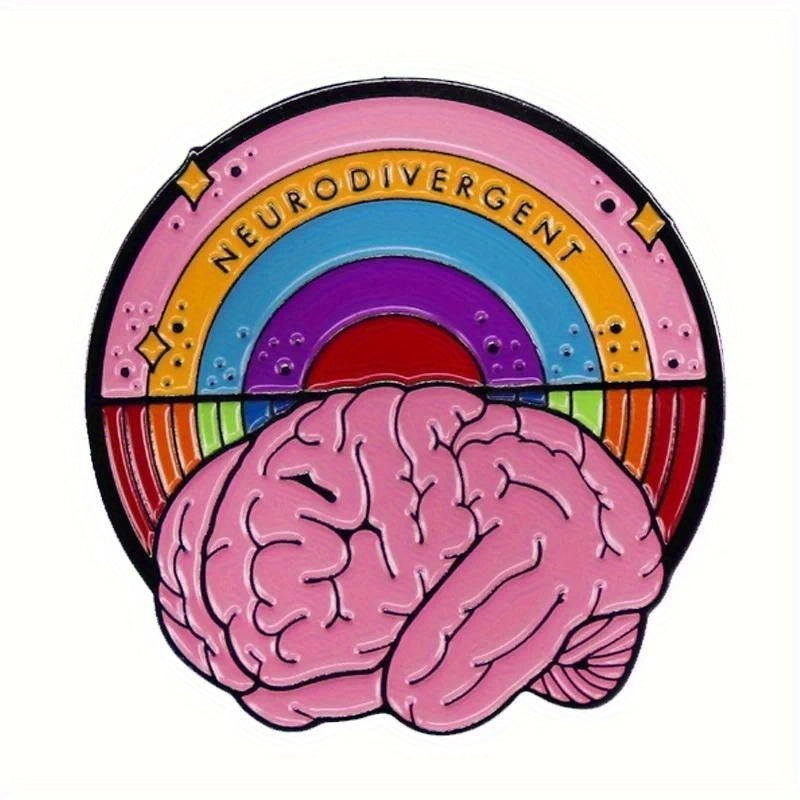 Colorful Brain Pin Brooch Set Autism Awareness Jewelry Gift for Friends 1/2 Pieces