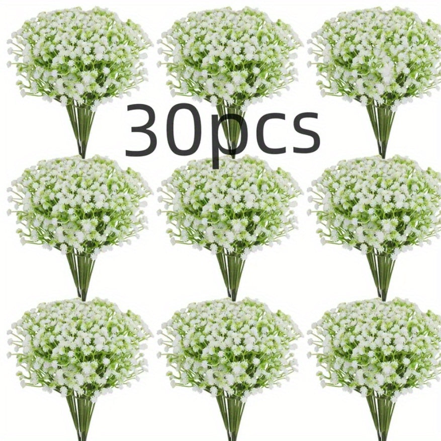 Artificial Baby's Breath Flowers Set of 30 for Weddings, Holidays, and Events