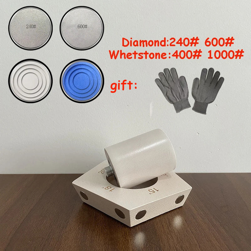 Magnetli olmos toshli yog'och asosli Professional oshxona pichoqni o'tkirlashtiruvchi - Elektrsiz qo'lda maydalash asbobi, barqarorlik va qulaylik uchun 5-burchakli turli dizayn