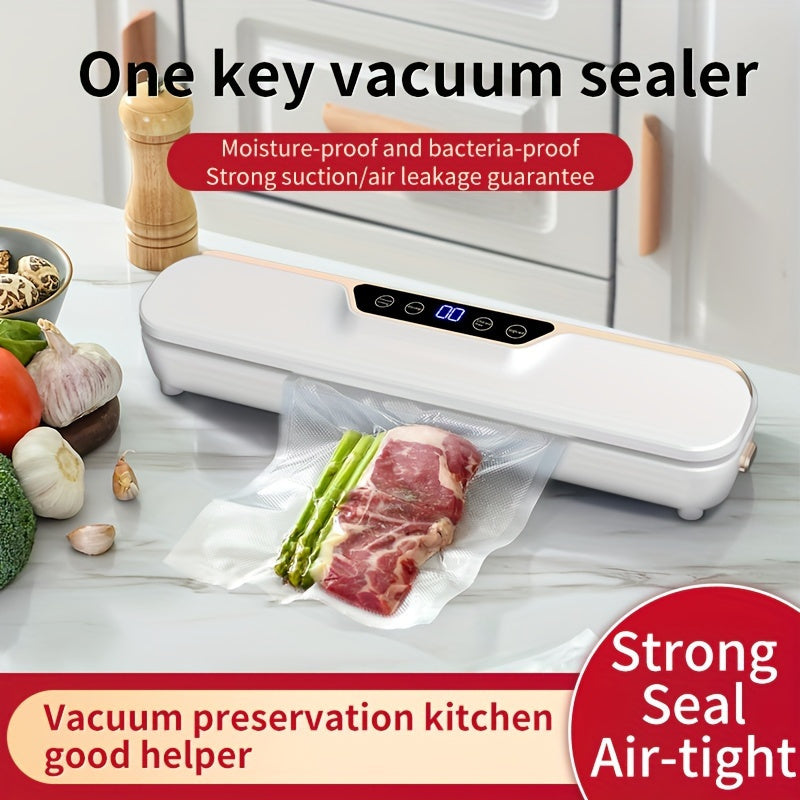 LCD Touch Screen Vacuum Sealer with 10 Bags Compact Food Preservation Home Use
