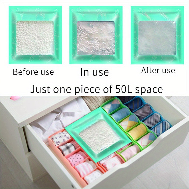 Set of 10 Moisture Absorber Bags for Wardrobes and Storage Preventing Mold and Dampness