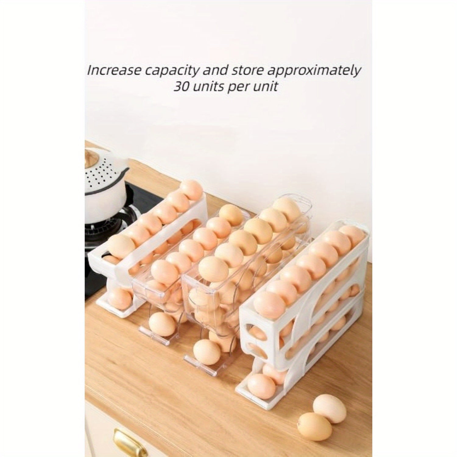 Egg Storage Box Refrigerator Organizer Transparent Multi-layer Kitchen Rack