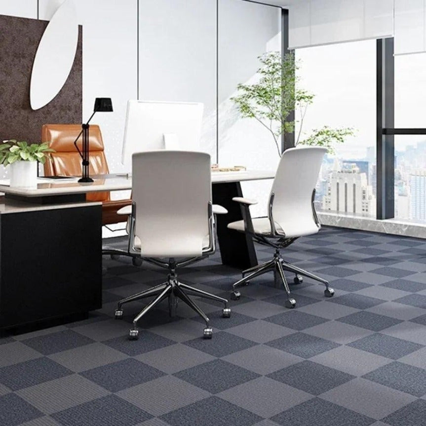 Self-Adhesive Interlocking Carpet Tiles 30.48cm Square Non-Slip Durable for Home Office