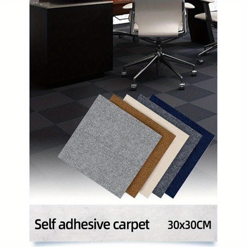 Self-Adhesive Interlocking Carpet Tiles 30.48cm Square Non-Slip Durable for Home Office