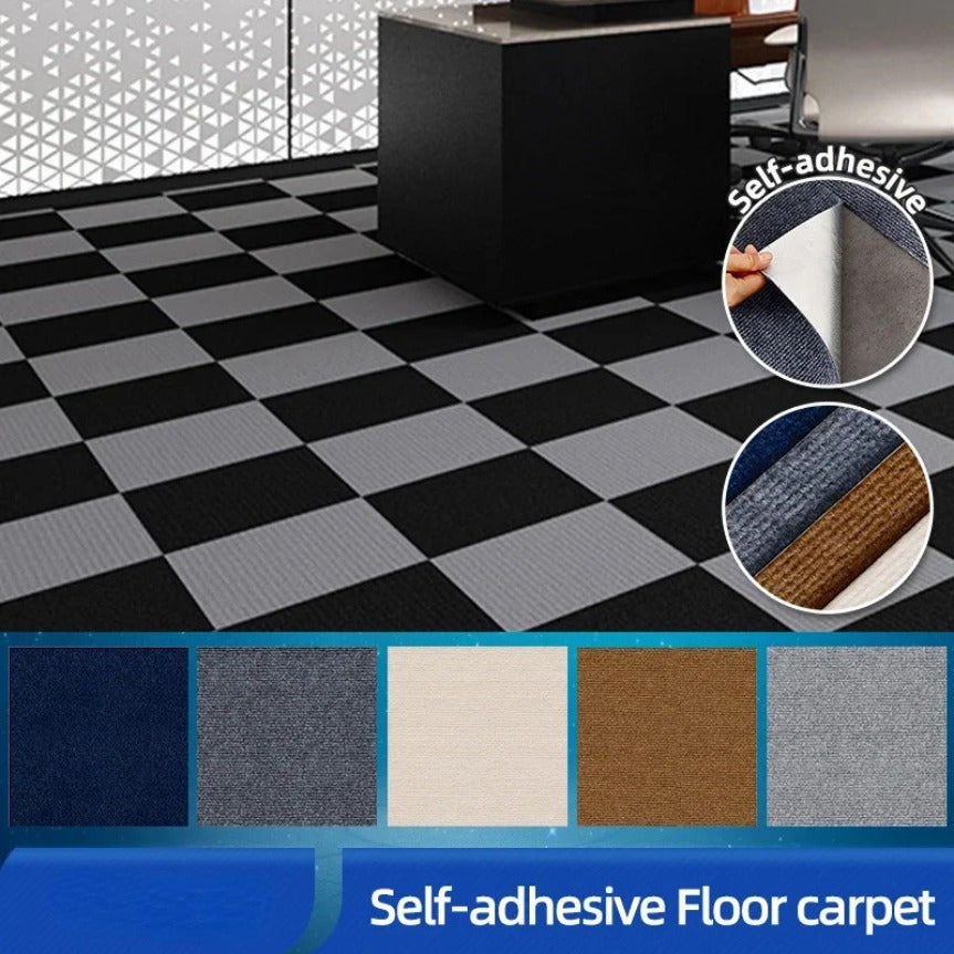 Self-Adhesive Interlocking Carpet Tiles 30.48cm Square Non-Slip Durable for Home Office