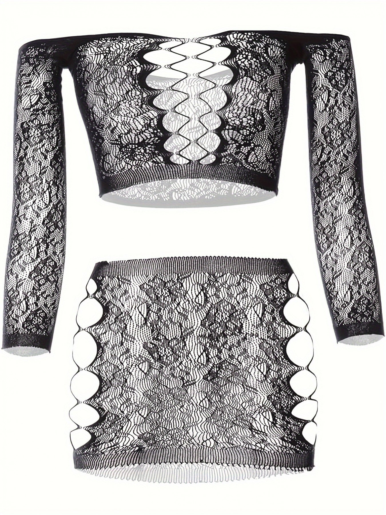 Women's Mesh Lingerie Set with Mini Skirt for Sexy and Attractive Look