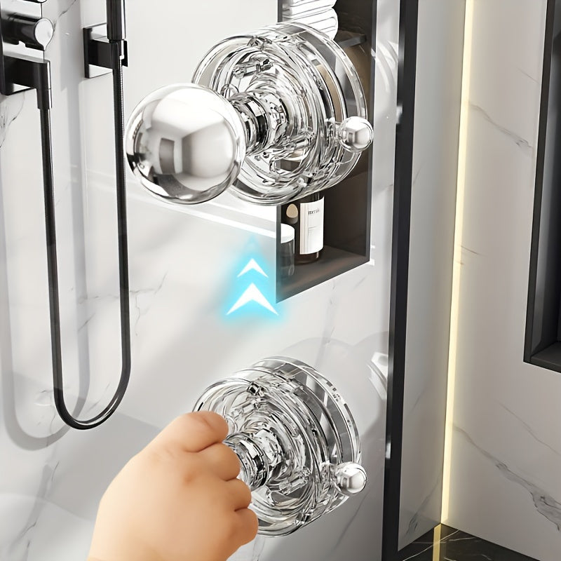 Multifunctional Plastic Suction Cup Handle with Hook for Refrigerator and Cabinets