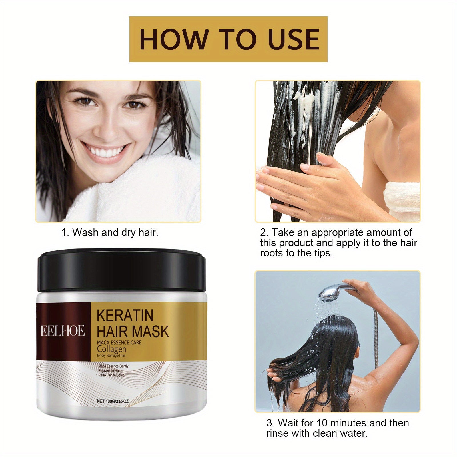 Keratin Hair Mask for Normal Hair Hydrating Nourishing Deep Conditioner
