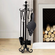 Black Fireplace Bellows Blower with Metal Nozzle, Hanging Strap, 40.64cm