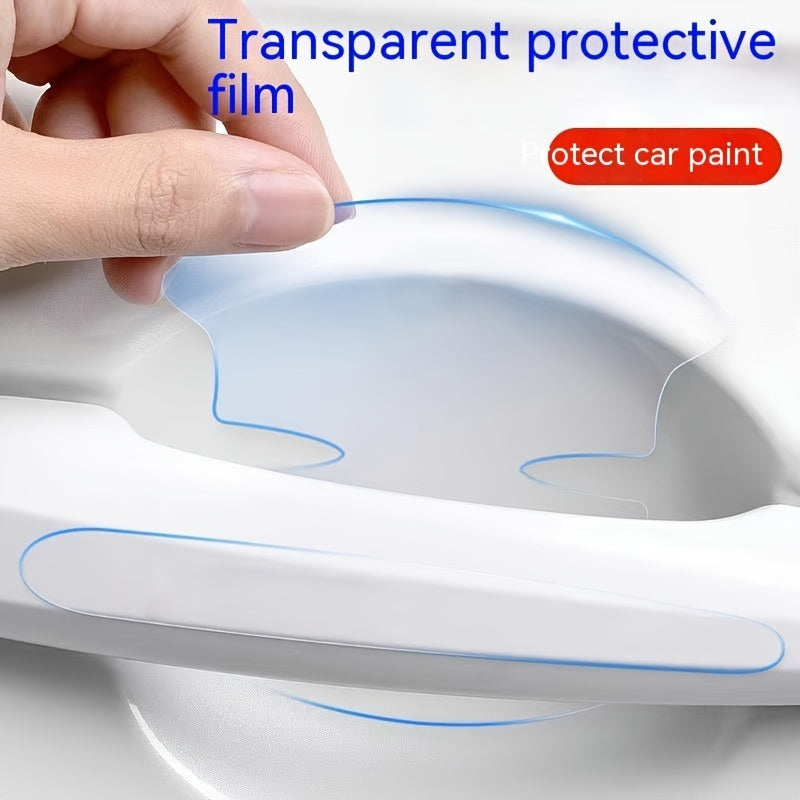 8pcs Transparent Door Handle Stickers Scratch-Proof Protective Film