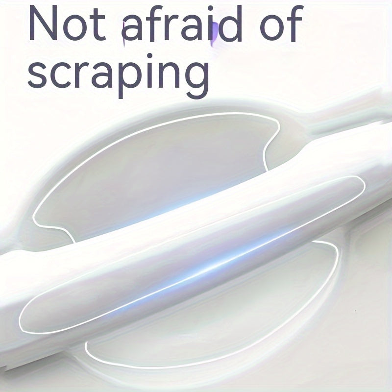 8pcs Transparent Door Handle Stickers Scratch-Proof Protective Film