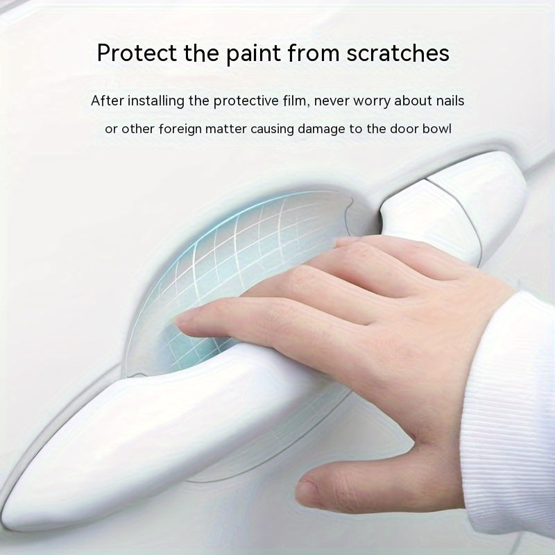 8 Pieces Universal Transparent Door Handle Protective Film Scratch-Proof Sticker