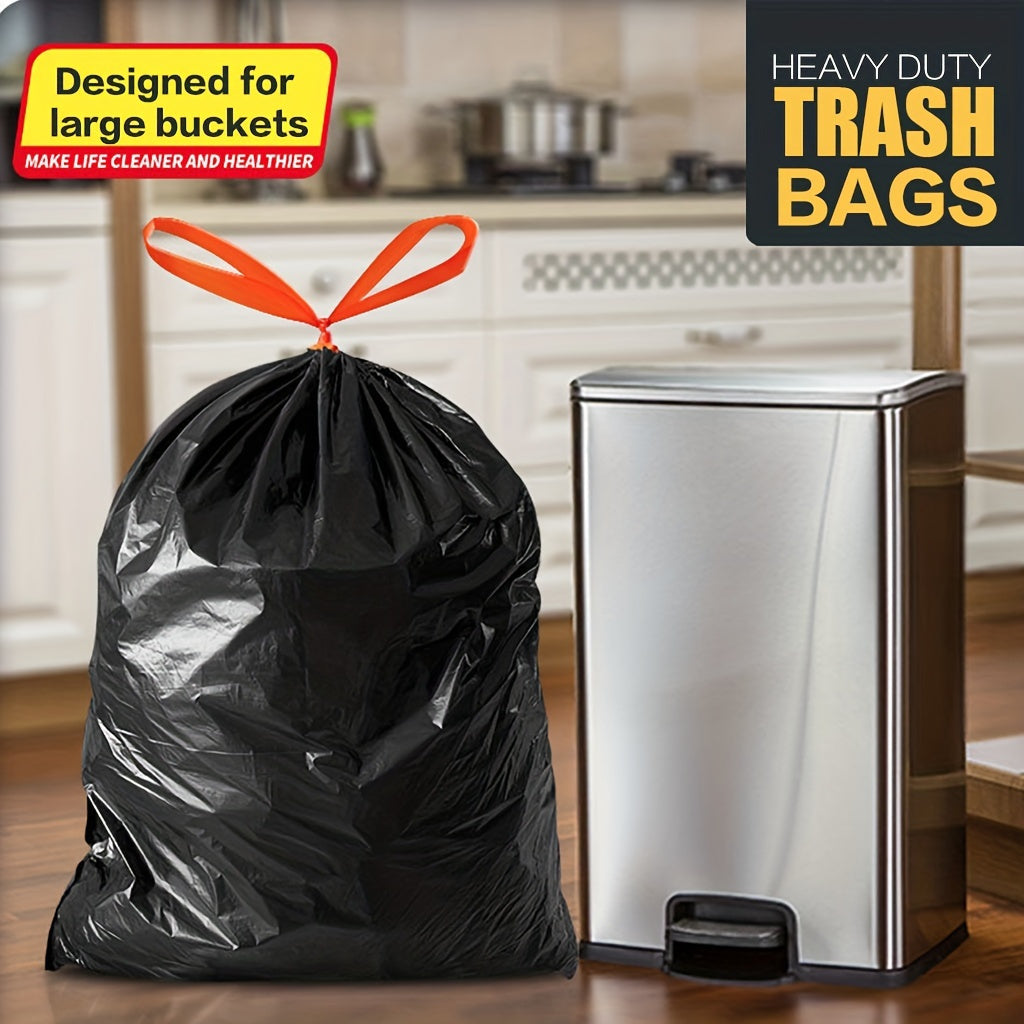 2 Packs Heavy Duty Black Trash Bags Extra Large for Yard Waste and Disposal