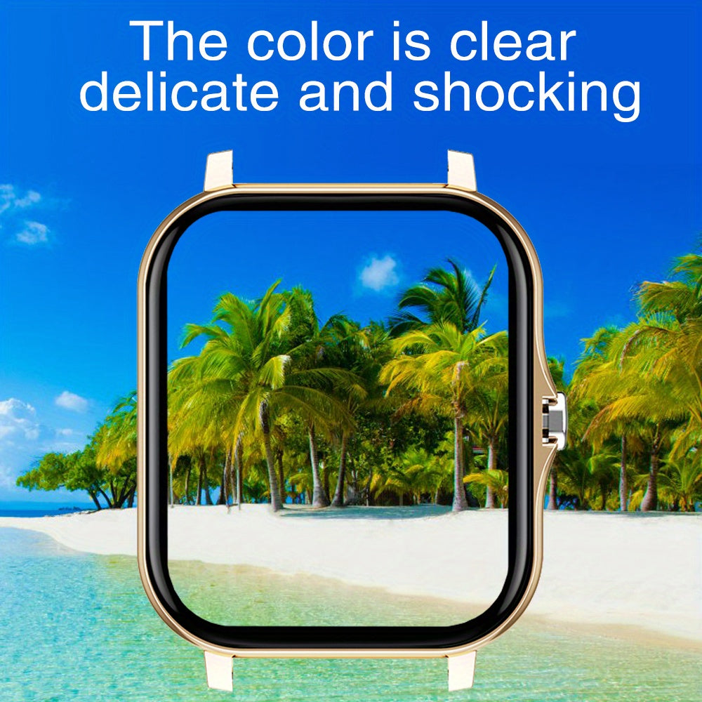 Умные часы с беспроводным вызовом, цифровым дисплеем, перезаряжаемой литиевой батареей, корпусом из цинкового сплава, силиконовым и нержавеющим стальным ремешком 4,65 см, совместимы с несколькими телефонами