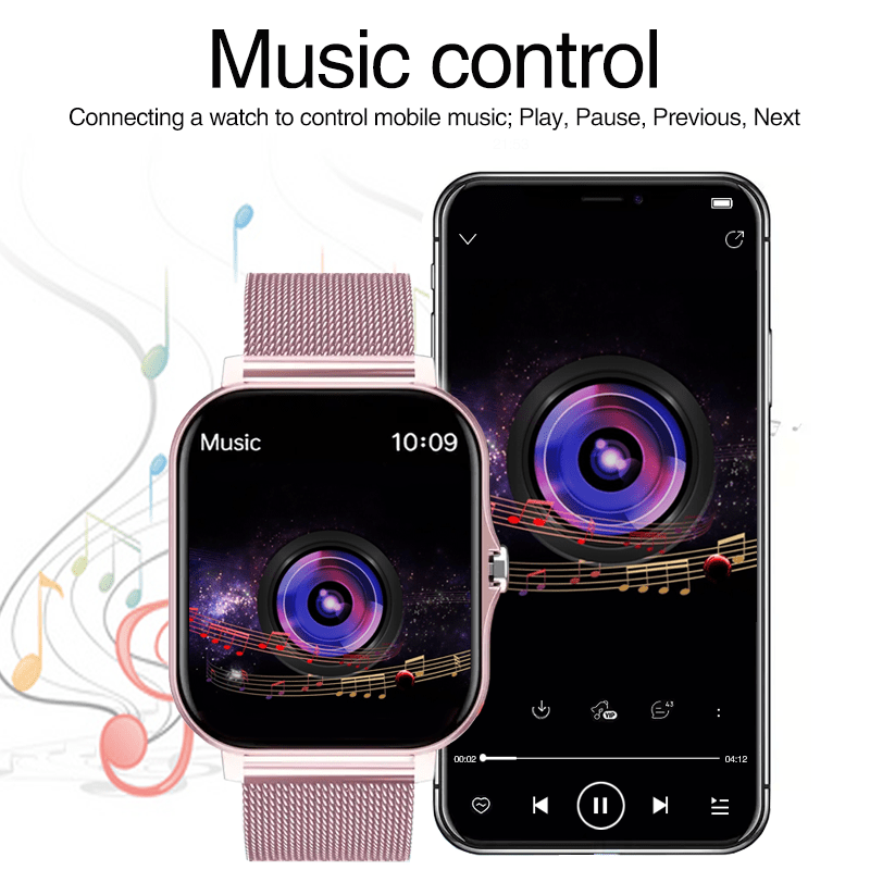 Умные часы с беспроводным вызовом, цифровым дисплеем, перезаряжаемой литиевой батареей, корпусом из цинкового сплава, силиконовым и нержавеющим стальным ремешком 4,65 см, совместимы с несколькими телефонами