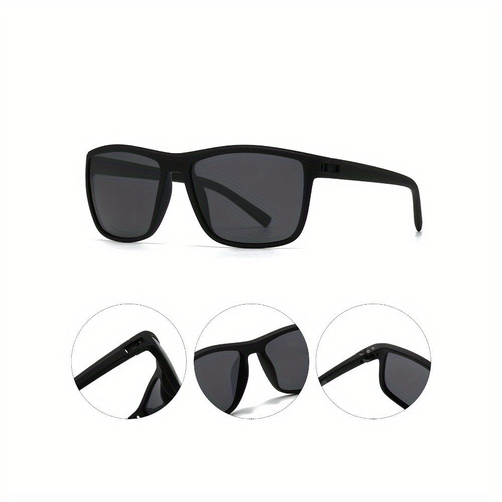 Set of 3 Polarized Square Frame Sunglasses for Men and Women Outdoor Travel and Photos