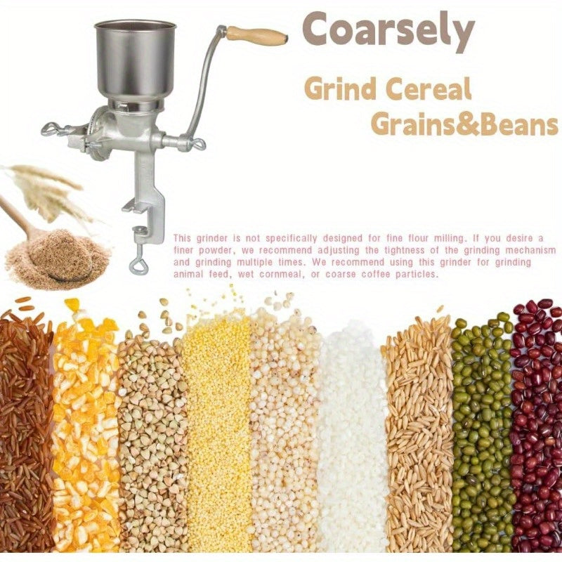 Manual Grain Mill for Coffee, Wheat, Cereals, Corn, Flour Grinding