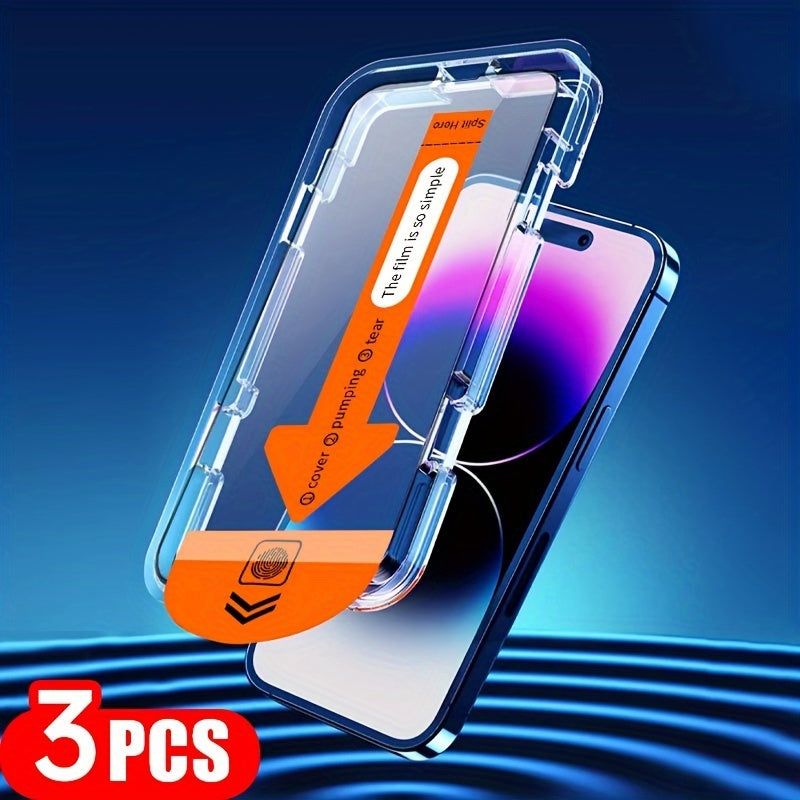 3-Pack Tempered Glass Screen Protector for iPhone Full Coverage HD Glossy Anti-Fingerprint