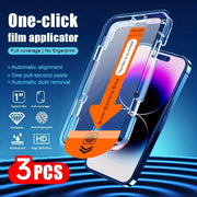3-Pack Tempered Glass Screen Protector for iPhone Full Coverage HD Glossy Anti-Fingerprint