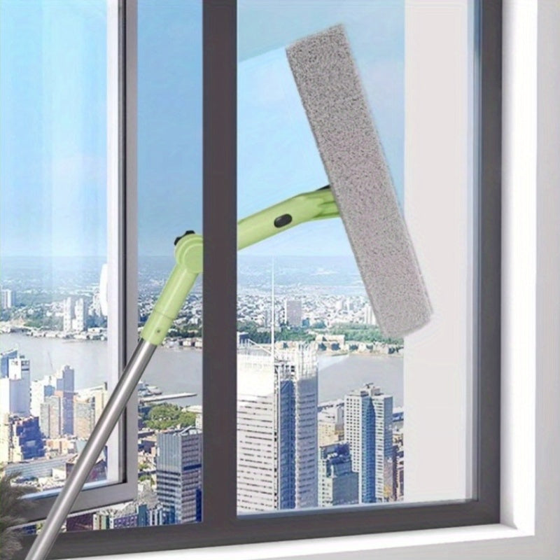 2-in-1 Glass and Floor Cleaning Brush Telescopic Handle Multi-Scene Household Tool