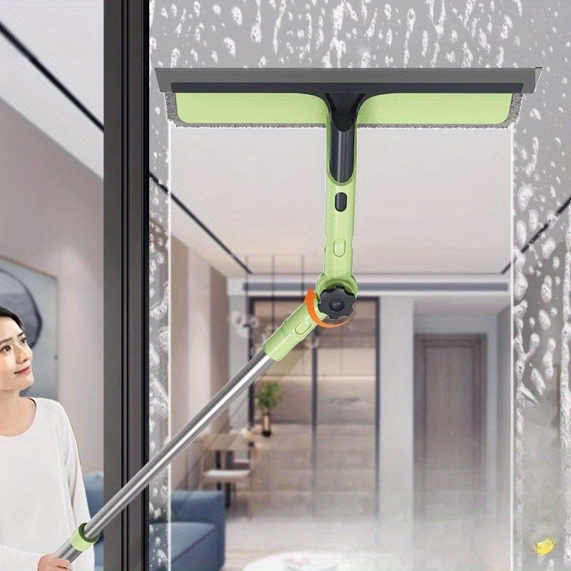 2-in-1 Glass and Floor Cleaning Brush Telescopic Handle Multi-Scene Household Tool