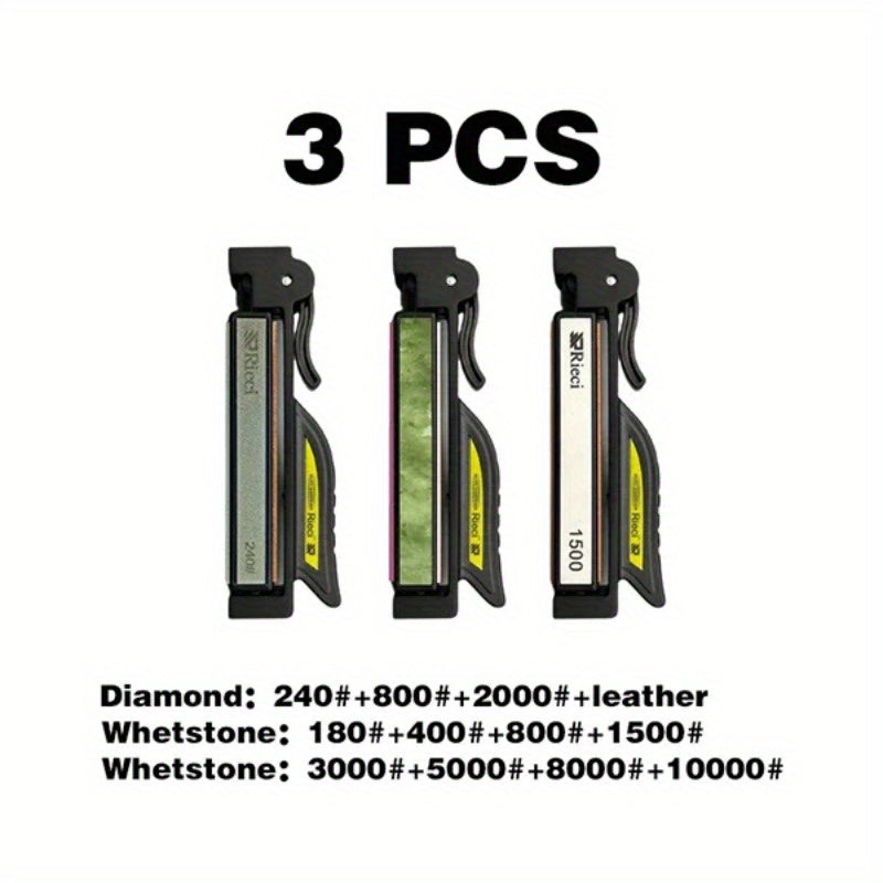 Точилка для ножей Ruixin Pro III с фиксированным углом и 4 точильными камнями, усиленная основа.