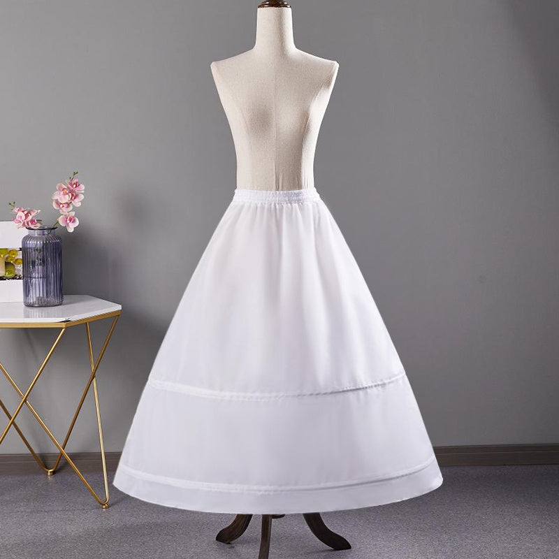 Women's Bridal Polyester Petticoat with 2 Hoops Adjustable Waist Lace-Up Back