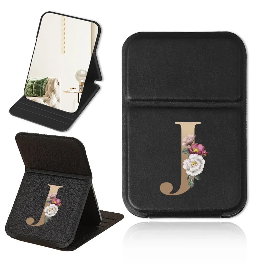 Faux Leather Makeup Mirror with Stand Portable Foldable Cosmetic Mirror for Travel and Gift