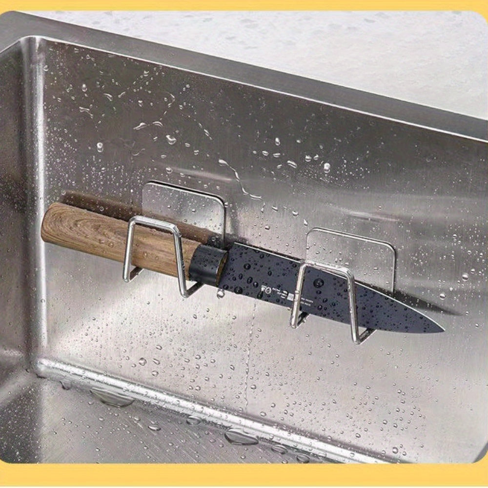 6-Piece Stainless Steel Kitchen Organizer Set Sink Area Storage Towel Rack Sponge Holder