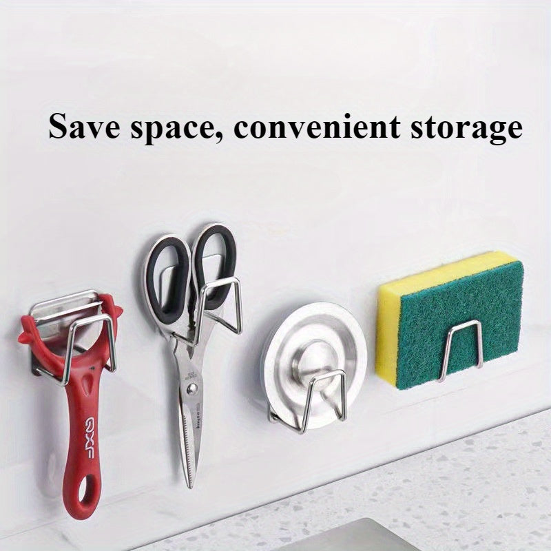 6-Piece Stainless Steel Kitchen Organizer Set Sink Area Storage Towel Rack Sponge Holder