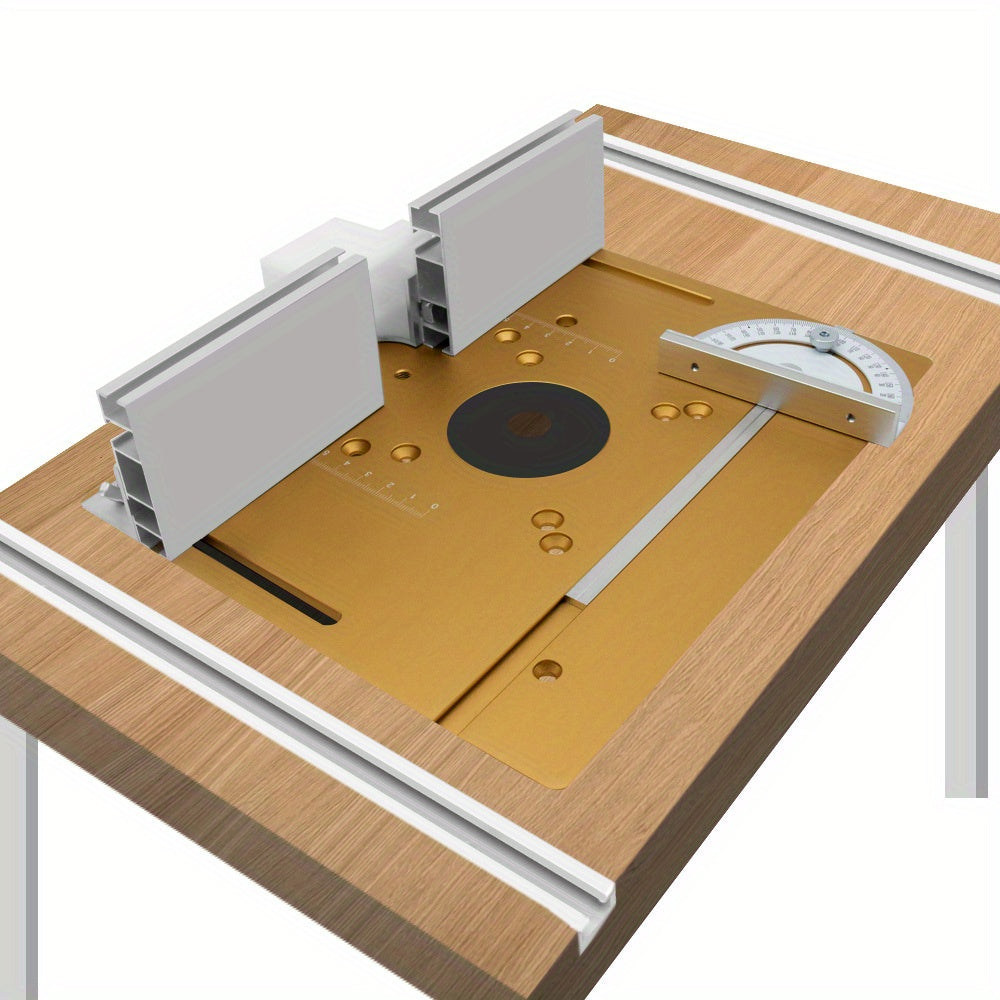 Aluminum Router Table Insert Plate with Miter Gauge for Woodworking Projects