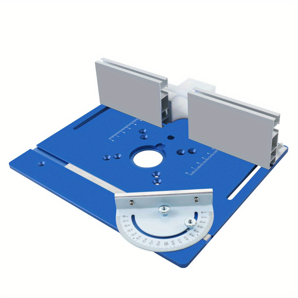 Aluminum Router Lift Kit for Woodworking with Table Insert Plate and Miter Gauge Guide