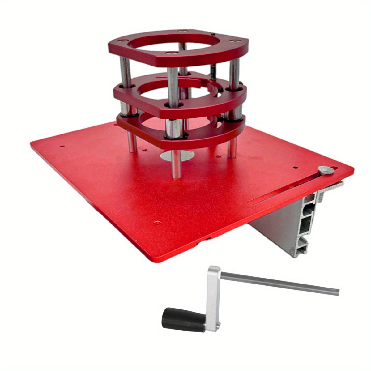 Aluminum Router Lift Kit for Woodworking with Table Insert Plate and Miter Gauge Guide